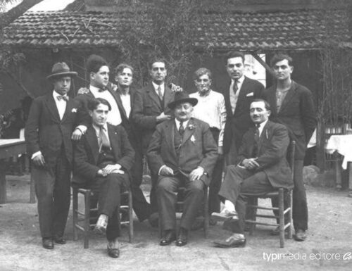 Osteria Er Genzanese, foto di gruppo dopo il pranzo degli anarchici