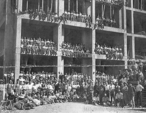 1930, all posing on the site of the Edificio Alato (Winged Building), the future Ministry of Aeronautics
