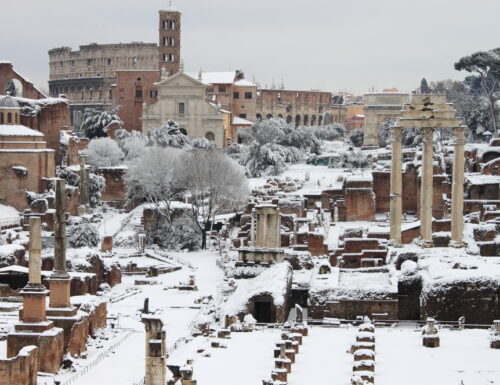Roma diviene tutta bianca per la straordinaria nevicata del 1956