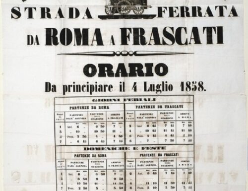 Con uno sbuffo di fumo, inizia il viaggio inaugurale della Roma-Frascati. È la prima linea ferroviaria dello Stato Pontificio