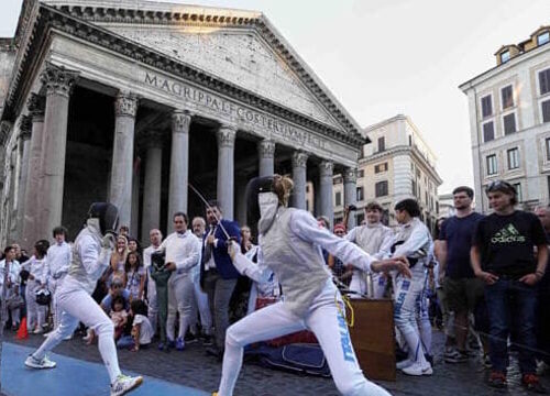 "A Fil di Spada", la maratona di scherma al Pantheon